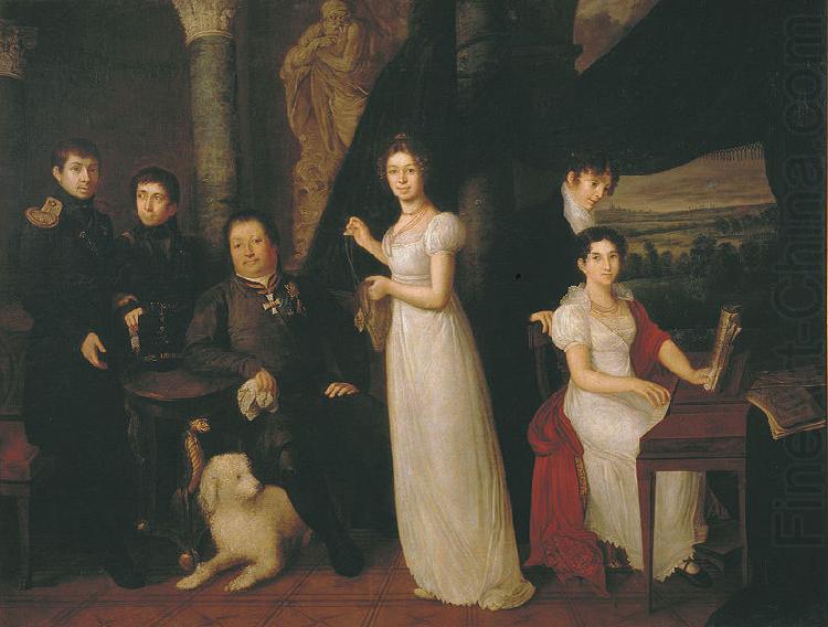 Family portrait of counts Morkovs,, Vasily Tropinin